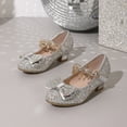 thumbnail image 2 of Quealent Girls Dress Shoes Mary Jane Wedding Party Shoes Glitter Bridesmaids Princess Heels Silver for Size 13.5, 2 of 9