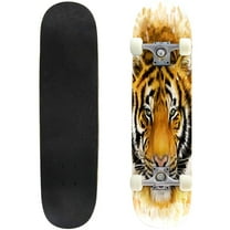 Skateboards tiger head Maple Double Kick Standard Skateboard Pro Complete Outdoor for Beginners Adult Gift 31"x8"