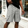 thumbnail image 2 of Zshosam Shorts Men Graphic Men's Hiking Shorts Lightweight Quick Dry Cargo Shorts with Pockets (Light Gray,S), 2 of 9