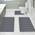 thumbnail image 5 of 3pcs Bathroom Rugs Sets, Non-Slip Water Absorption Quick Drying Bath Rug, Soft Comfortable Memory Foam Bath Mat and U-Shaped Toilet Rug Area Rug Set, Home Decor Accessories, 5 of 7