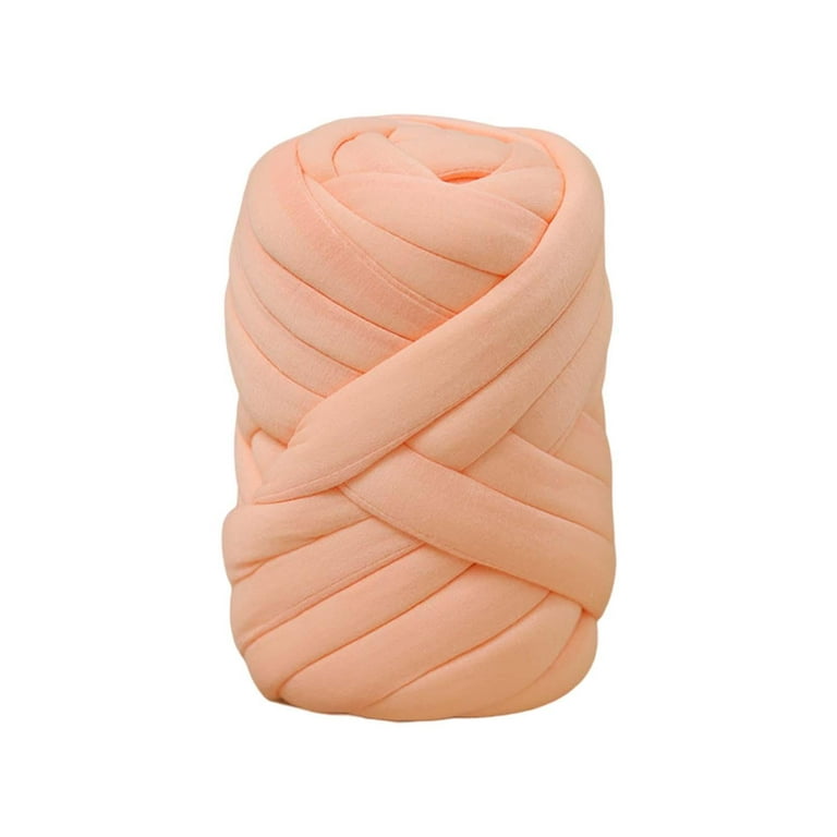 Chunky Yarn Jumbo Tubular Yarn Arm Knitting Yarn for Rug Making Blanket Hat  Light Orange 