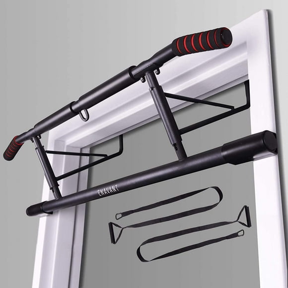 Timo Sports Folding Metal Doorway Pull Up Bars, with Suspension Straps Included, No Drilling Required