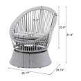 thumbnail image 5 of Tappio 360° Swivel Wicker Egg Basket Chair, Patio Chair Lounger Chair with 360° Swivel Base and Cushion for Outdoor, Indoor, Balcony, Backyard, Garden,  Silver Gray, 5 of 12
