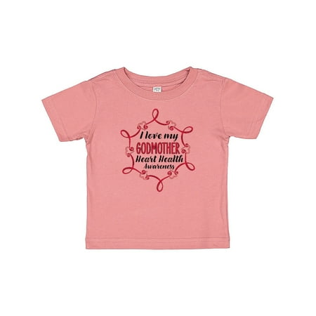 

Inktastic I Love My Godmother Heart Health Awareness Gift Baby Boy or Baby Girl T-Shirt