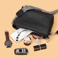 thumbnail image 3 of Bolso de hombro de piel de vaca de primera capa Bolso cruzado de moda Casual para el trabajo (Negro), 3 of 8