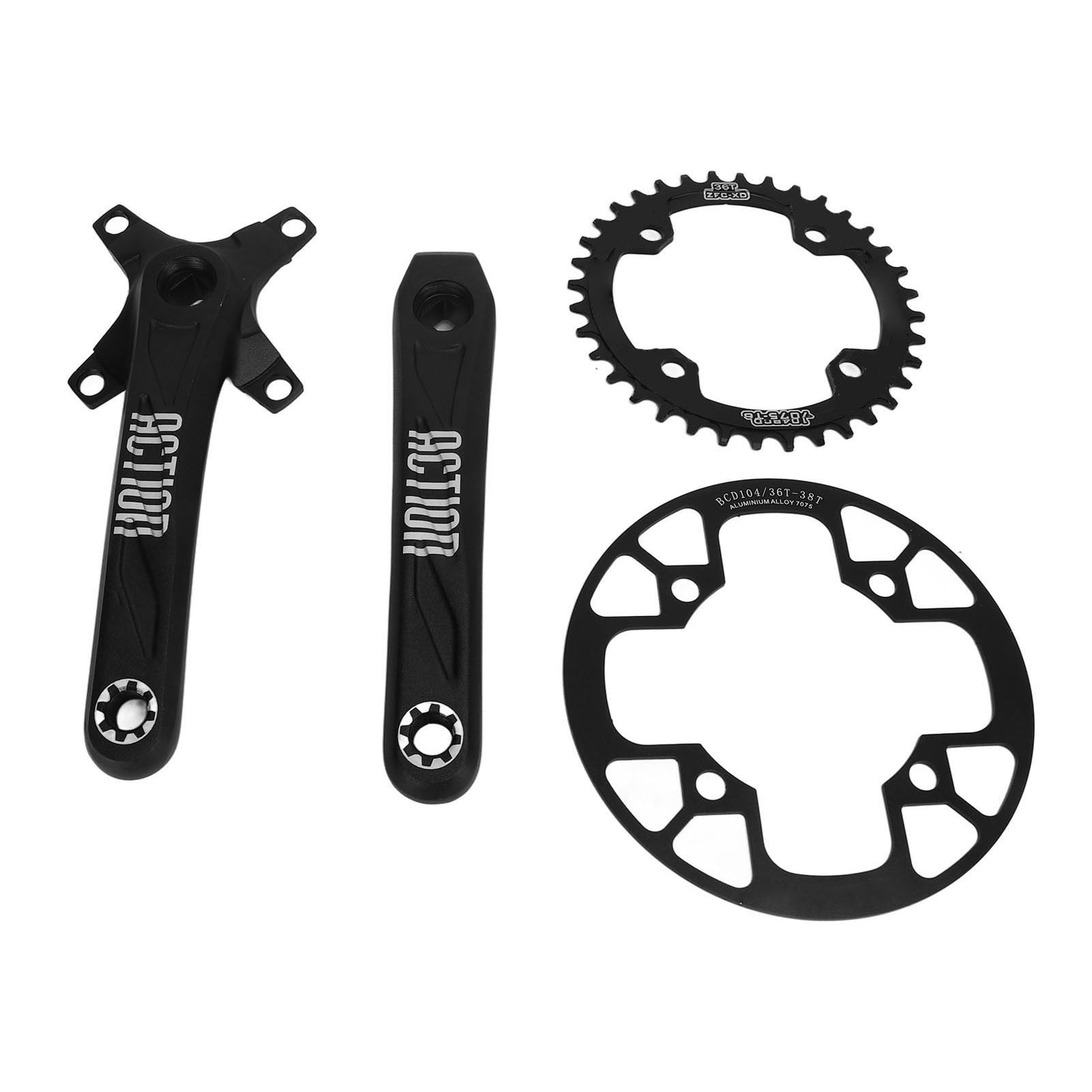 104 BCD Bike Crank Arm Set Low Noise 36T Narrow Wide Chainring Bike Crankset For Road Bike