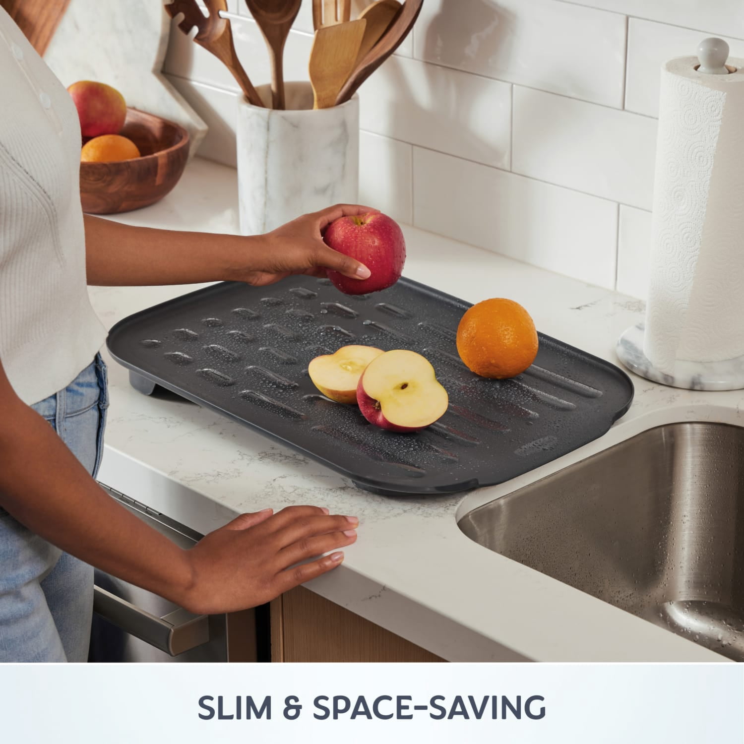 Rubbermaid Antimicrobial Dish Drain Board, Drying Mat, Large, Oyster