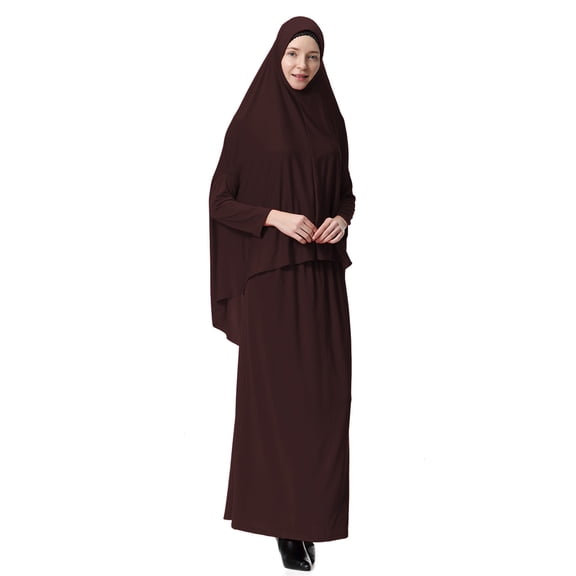 Gamivast Islamic Clothing for Women Long Overhead Hijab & Skirt Prayer Sets Solid Soft Modest Abaya Jilbab Ramadan Eid Namaz Middle East Robe 2 Piece Sets