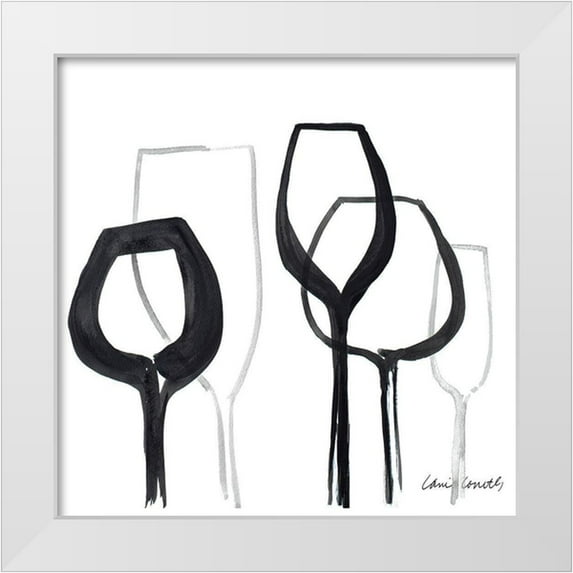 Loreth, Lanie 12x12 White Modern Wood Framed Museum Art Print Titled - Wine Party Square II