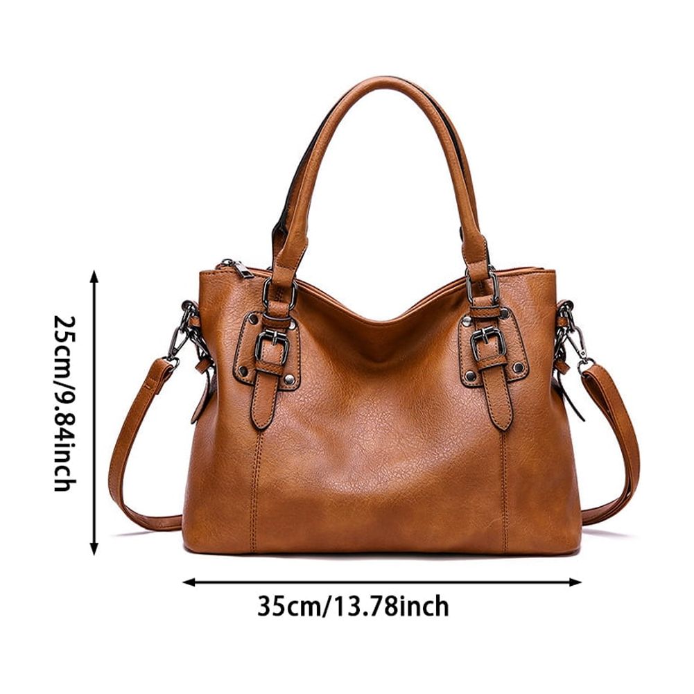Vintage Purses and Handbags PU Leather Fashion Hobo Bag with Adjustable Shoulder Strap Ladies Hand Bag for Women Work Shopping Travel (Brown)