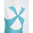 thumbnail image 5 of CHICTRY Kids Girls Ballet Lyrical Dance Leotard Glittery Rhinestones Sleeveless Figure Skating Dress Blue Green 8, 5 of 7