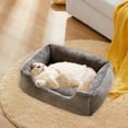 thumbnail image 5 of AuroraX Stylish Cat Bed Warm Self Warming Small Cute Cat Bed Soft Plush Warm Anti-Slip Cozy Fluffy House for Indoor Cats Kittens and Small Dogs(Gray), 5 of 6