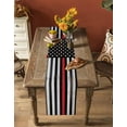 thumbnail image 4 of Red American Flag Table Runner Black White Stripe US Flag Retro Wooden Tablerunners 18 x 72 Inch, Table Decorations Tabletop Scarf for Summer Gathering Holiday Farmhouse Kitchen Dining Decor, 4 of 6
