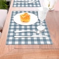 thumbnail image 5 of XMXT 4 Pcs Woven Placemats, Blue Check Print Stain Resistant Anti-Skid Placemat for Kitchen Table, 12 x 18 inches, 5 of 6