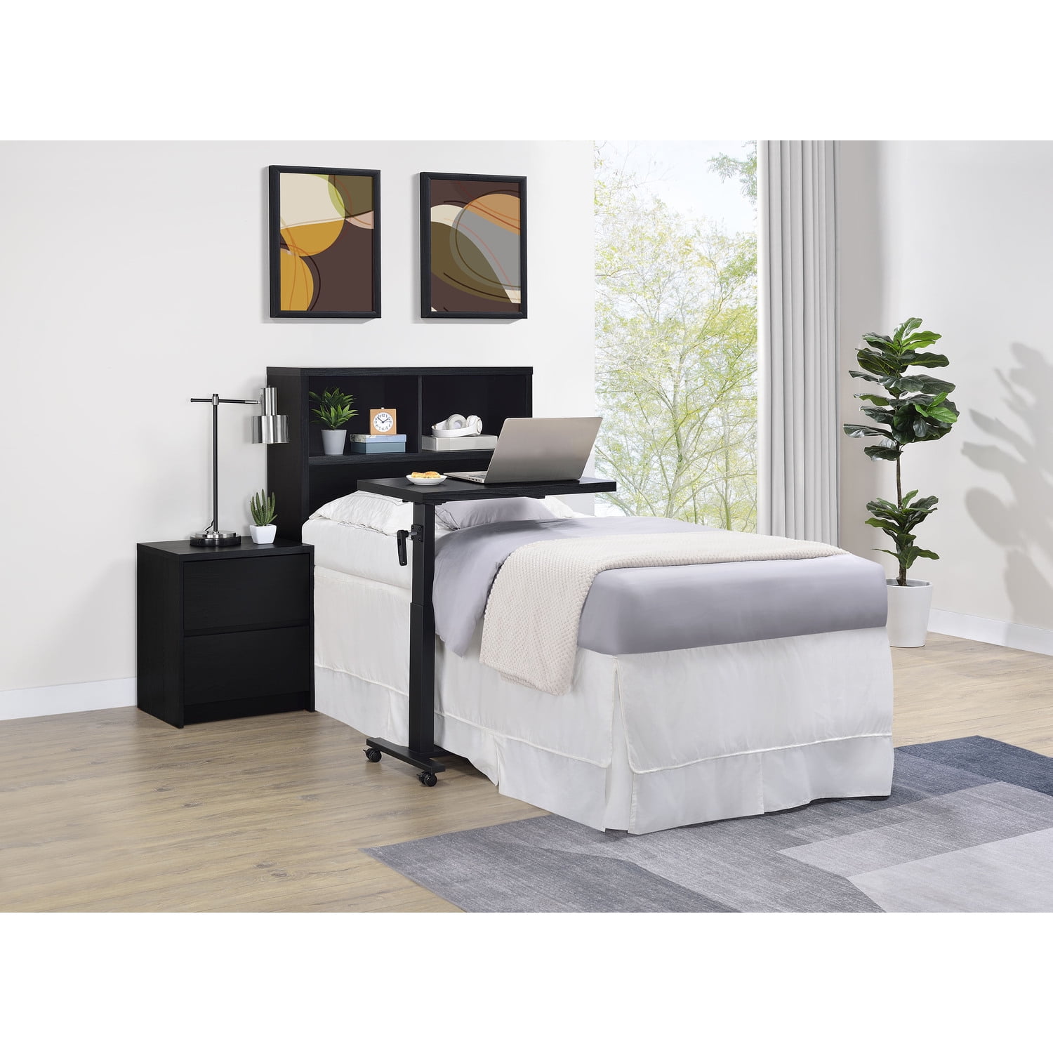 Westpark 49-inch Twin Bookcase Headboard Black