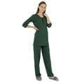 thumbnail image 3 of Inkmeso Solid Nightwear Set w/ Pyjama For Women Cotton Nightwear 2 Pcs Sleepwear, 3 of 7