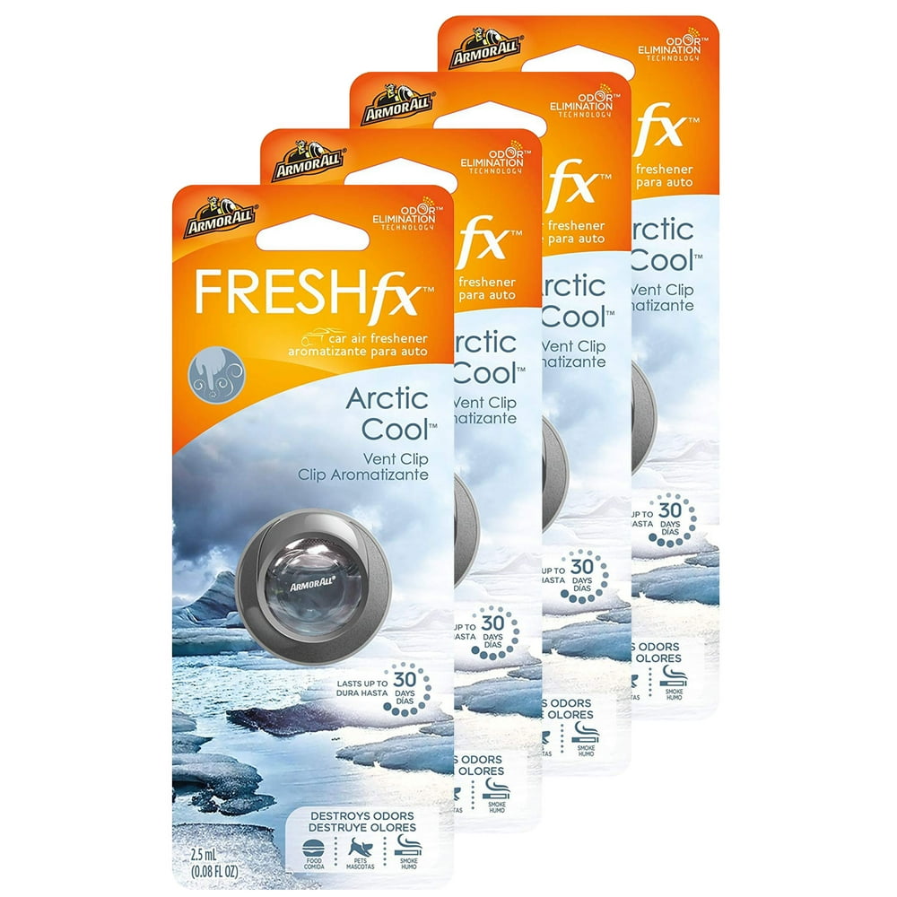 Armor All FRESHfx Car Air Freshener Vent Clip, 4PACK (Arctic Cool