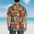 thumbnail image 6 of Daiia Daisies Flowers Hawaiian Shirt for Men Gentle Cotton Regular Short Sleeve Casual-Small, 6 of 9