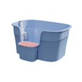 thumbnail image 2 of Pet Litter Tray Semi Enclosed Cat Litter Box Splashproof High Sided Large Kitten Blue, 2 of 9