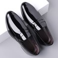 thumbnail image 3 of Men's Patent Leather Penny Loafer Dress Shoes, 3 of 5