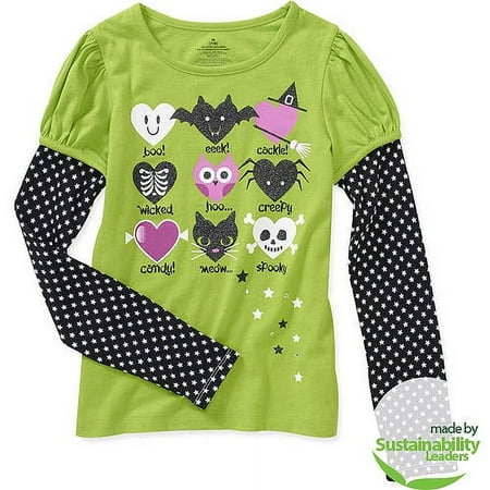 Seasonal Halloween - Girls' Mock Layer Hangdown T