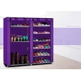 thumbnail image 5 of Double Rows 9 Lattices Combination Style Shoe Cabinet Purple, 5 of 11