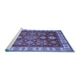 thumbnail image 2 of Ahgly Company Machine Washable Indoor Rectangle Geometric Blue Traditional Area Rugs, 7' x 10', 2 of 4
