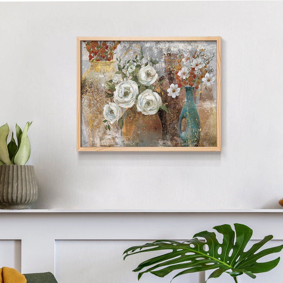 Vessels and Blooms Spice by Nan - Restickable Framed Giclée Print