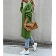 thumbnail image 4 of Women's Neck Cardigan Sweater Chunky Solid Casual Long Sweater Coat Open Front Knitwear Fashion Winter Coats, 4 of 13