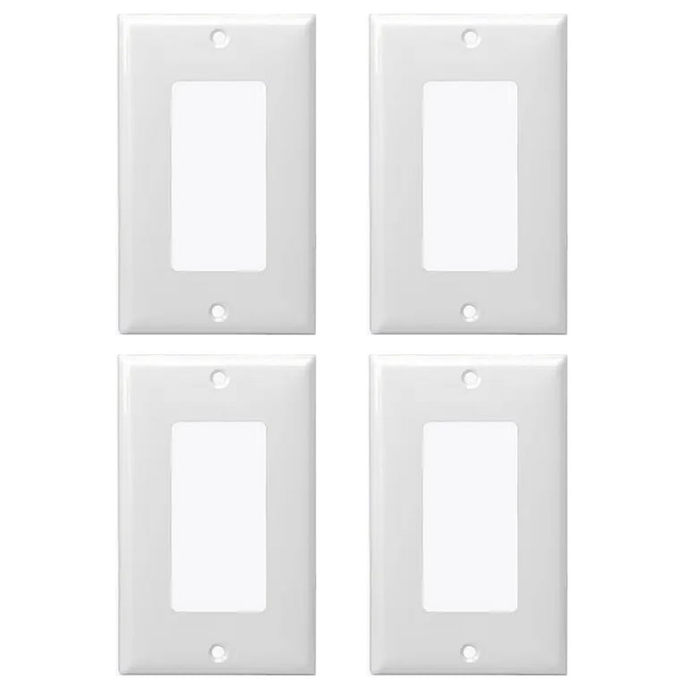 4 X Single Switch Decorator Wall Plate Cover 1 Gang Plastic Plates