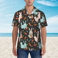 thumbnail image 2 of Zufioo Rabbit Is Eating Carrots Hawaiian Shirt for Men,Beach Shirts Tropical Vacation Shirts,Sleeve Casual Button Down Shirt with Pocket for Travel,Beach,Party,daily,X-Large, 2 of 7