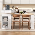 thumbnail image 3 of MODERNLUXE Extendable Dining Table with Folding Tabletop, Kitchen Island with Wheels,Hooks,Drawers and Power Outlet, Bar Table with Storage for Kitchen, Dining Room,White, 3 of 12