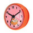 thumbnail image 2 of Reloj de pared redondo analógico impermeable para baño con ventosa para aseo Naranja, 2 of 9