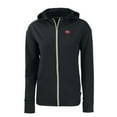 thumbnail image 2 of Women's Cutter & Buck  Black San Francisco 49ers Throwback Daybreak Eco Recycled Half-Zip Hoodie, 2 of 3