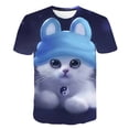 thumbnail image 2 of Niñas Animal gato camiseta niños nuevo Kawaii 2023 verano divertido dibujos animados camiseta para niños niñas chico ropa Unisex manga corta 6M Gao Jinjia LED, 2 of 2