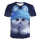 thumbnail image 2 of Niñas Animal gato camiseta niños nuevo Kawaii 2023 verano divertido dibujos animados camiseta para niños niñas chico ropa Unisex manga corta 3T Gao Jinjia LED, 2 of 2