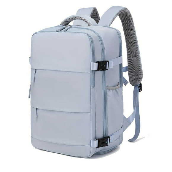 Mochila de viaje de gran capacidad con compartimento para zapatos, mochila ligera Dacron con puerto de carga, viaje de moda