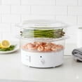 thumbnail image 3 of Classic Cuisine 2-Tier Electric Food Steamer with Timer – Vegetable Steamer and Rice Cooker, 3 of 8