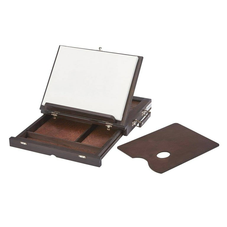KINGART® Sketchbox Easel, Beechwood, Extra Large, Adjustable, 2-Drawer,  Wood Palette with Natural Finish