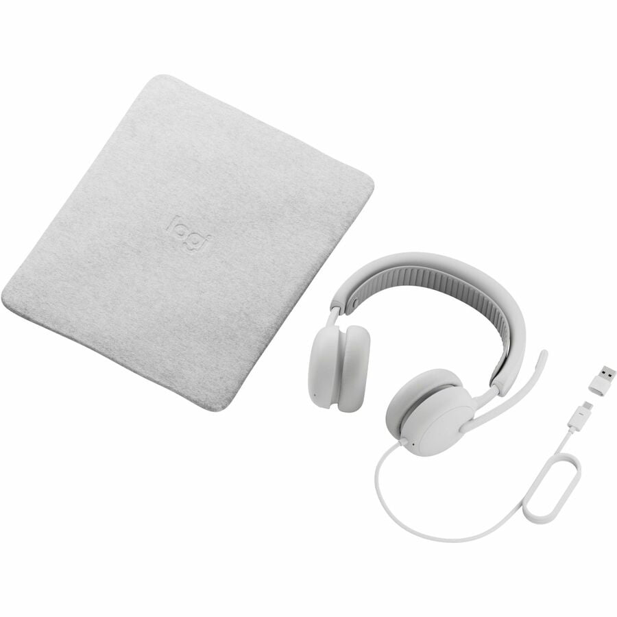 Logitech Zone Wired 2, Noise-Canceling Headset with Adaptive Hybrid ANC, USB-C with USB-A adapter, Offwhite