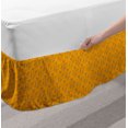 thumbnail image 2 of Floral Bed Skirt, Flower Budding Branches Leaves Earth Tones Calm Spring Illustration, Elastic Bedskirt Dust Ruffle Wrap Around for Bedding Decor, 4 Sizes, Orange and Pale Sky Blue, by Ambesonne, 2 of 2