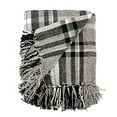 thumbnail image 5 of Fennco Styles Chenille Woven Plaid Tassel Throw Blanket 50" W x 60" L - Grey Soft Blanket for Bed, Couch, Sofa, Home, Office and Holidays Décor, 5 of 10