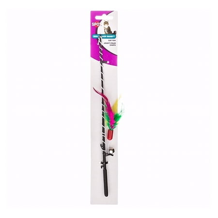 Ethical Pet Spot Mini Teaser Wand Long Interactive Cat Toy Colorful