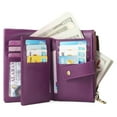 thumbnail image 3 of SENDEFN Portefeuille Bifold Durable pour Femmes avec Blocage RFID, Foncé et Violet, 3 of 6