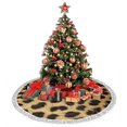thumbnail image 4 of Falda de árbol de Navidad GHYGTY con estampado animal de leopardo, 90 cm, 4 of 4