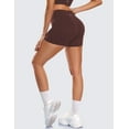 thumbnail image 3 of YEEKISUS Women High Waisted Biker Shorts Scrunch Butt Booty Lifting Shorts for Workout Gym Yoga Athletic Running Cycling Brown L, 3 of 7