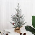 thumbnail image 2 of Ataucjin 24 Inch Table Top Christmas Tree, 2 Ft Artificial Small Christmas Tree with 50 LED Lights, Pre-Lit Snow Flocked Mini Xmas Trees Table Centerpiece for Dining Room Office Desk Decorations, 2 of 10