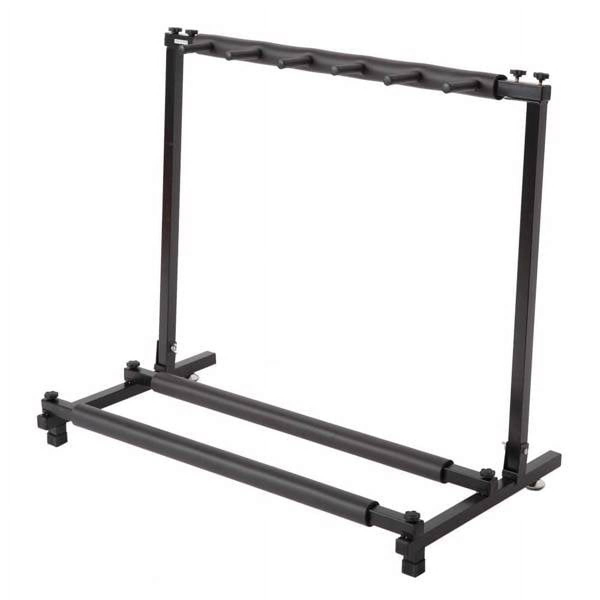 5-Guitar Folding Stand Rack, Holds 5 Guitars, Sturdy Iron Construction with Neoprene Rubber Protection, Portable Foldable Design
