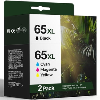 HP 65 Super Combo Original Ink 2-Pack, Crisp Document & Vivid