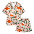 thumbnail image 1 of WEAIXIMIUNG Ensemble de Pyjamas pour Petites Filles et Garçons, Satin de Noël, Manches Courtes, 2 Pcs, Classique, 12-13 Ans, 1 of 4